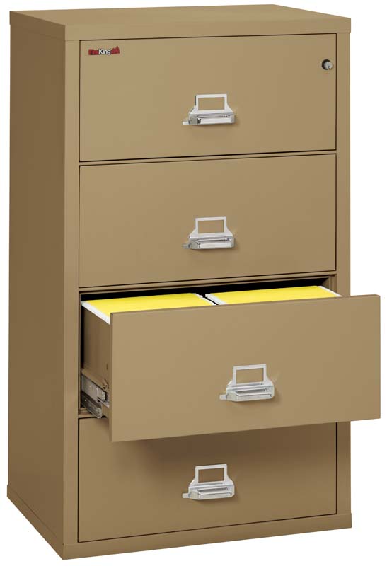 FireKing 4-Drawer 31-Inch Wide Lateral Fireproof File Cabinet - Secure Document Storage for Office & Home Use