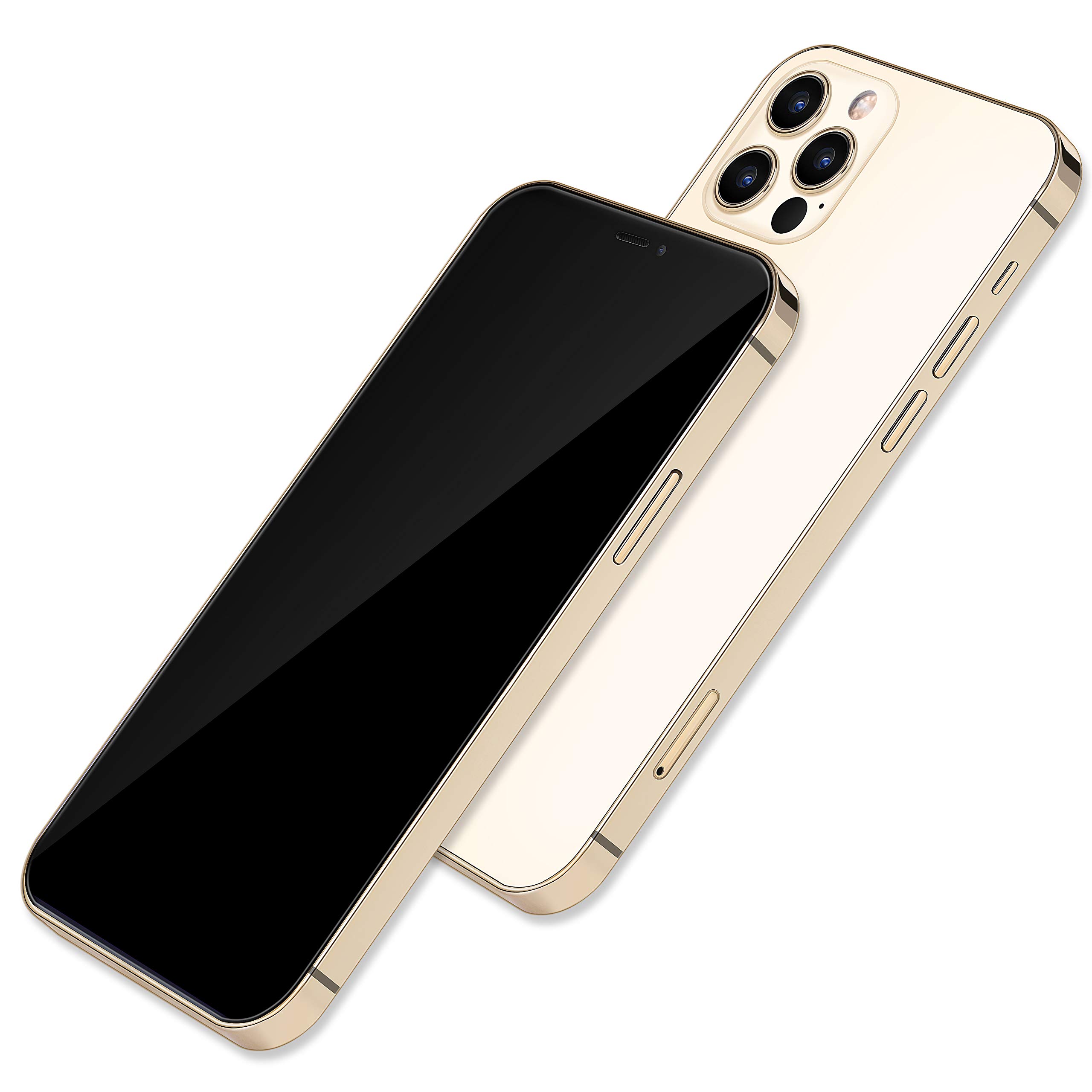 Full Metal Dummy Phone Display Model for Apple iPhone 12 Pro Max & 12 Mini - Non-Working Upgrade with Metal Frame (12 Pro Gold Black Screen) | Perfect for Store Displays, Photography Props & Retail Security