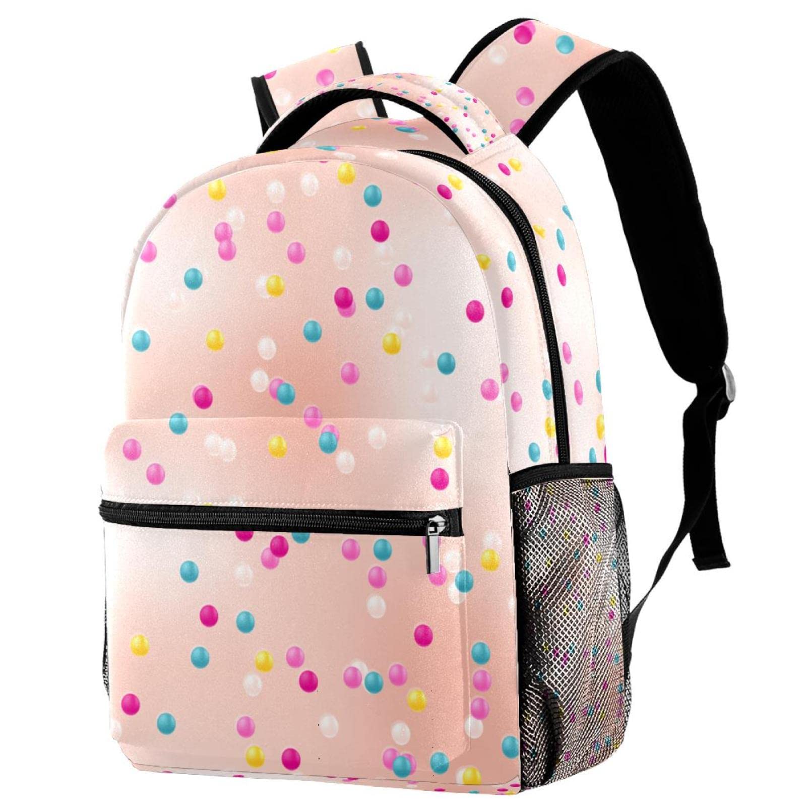 Stylish Glaze Confetti Donuts Print Medium School Laptop Backpack - Durable Travel Backpack for Boys & Girls - Perfect for School, College, Work & Daily Commute