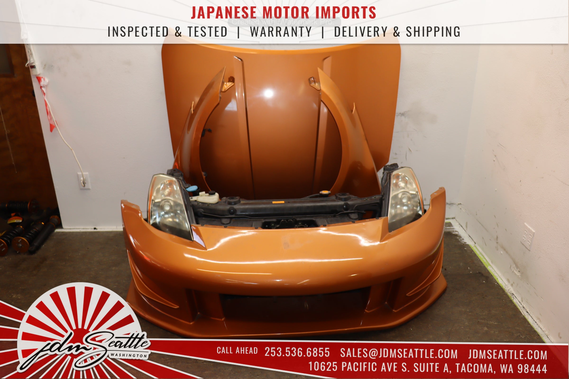 JDM 03-05 Nissan 350Z/Z33 Orange Complete Front End Conversion Body Kit - Upgrade Your Ride for Street Racing & Car Shows