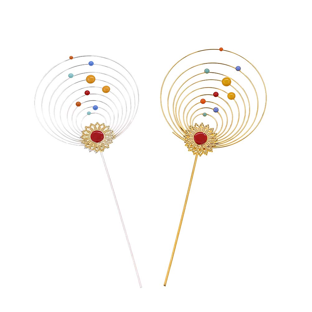 2PCS Solar System Cake Toppers - Metal Solar System Birthday Cake Decorations, Iron Art Dessert Picks for Space Themed Party, Home, Wall & Room Decor - Perfect for Birthday Cakes, Cupcakes & Space-Themed Desserts