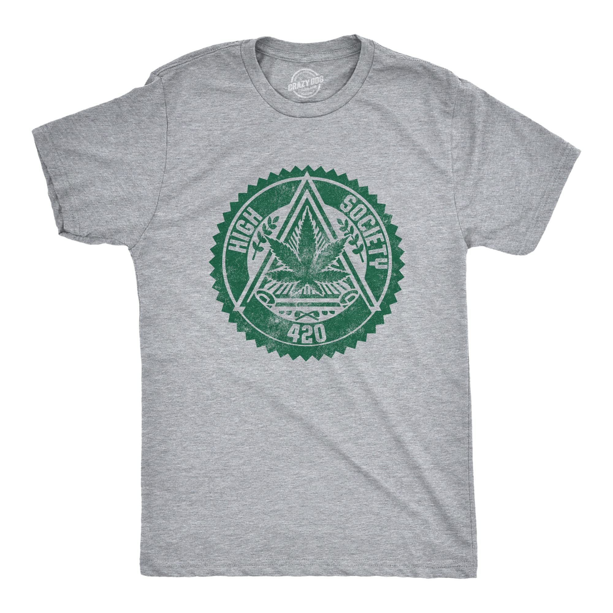 Funny 420 Weed Leaf Pot Club T-Shirt for Men | High Society Cannabis Graphic Tee | Perfect for Stoner Gifts, 420 Parties & Casual Wear