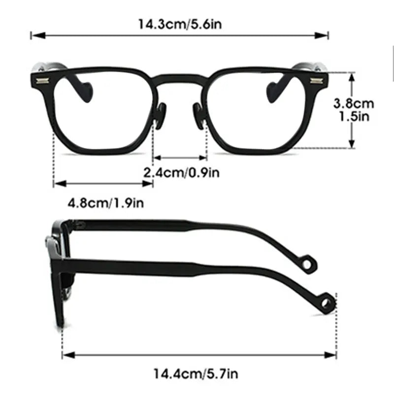 CCspace Unisex Full Rim Square Polycarbonate Reading Glasses R57195 - Fashionable & Durable for Reading, Computer Work & Office Use
