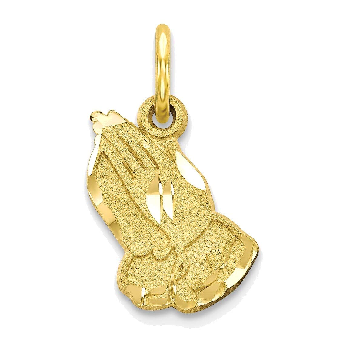 Bonyak Jewelry 10K Yellow Gold Praying Hands Charm Pendant - Religious Jewelry for Women & Men - Perfect for Prayer, Gifts & Special Occasions