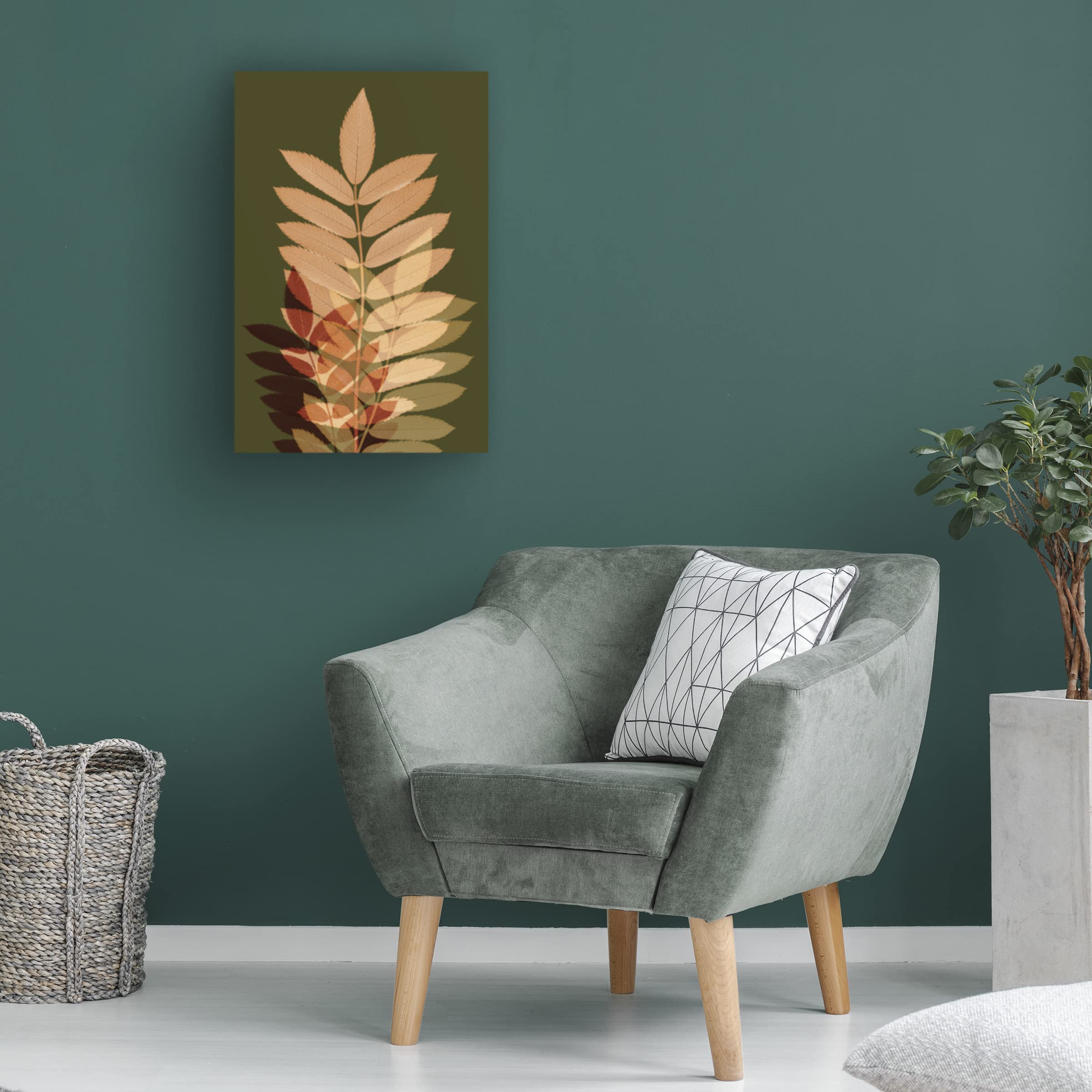 Fall Leaves 2 Canvas Wall Art Print by Ian Winstanley - Modern Nature Landscape Painting for Living Room, Bedroom & Office Decor