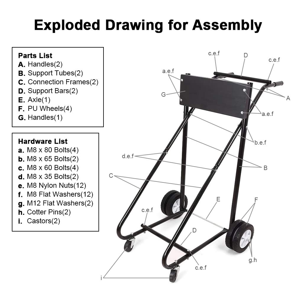 Heavy Duty 315 LBS Capacity Outboard Boat Motor Stand Cart - Portable Dolly for Marine Engine Storage & Transport | Perfect for Garage, Dock & Boat Maintenance