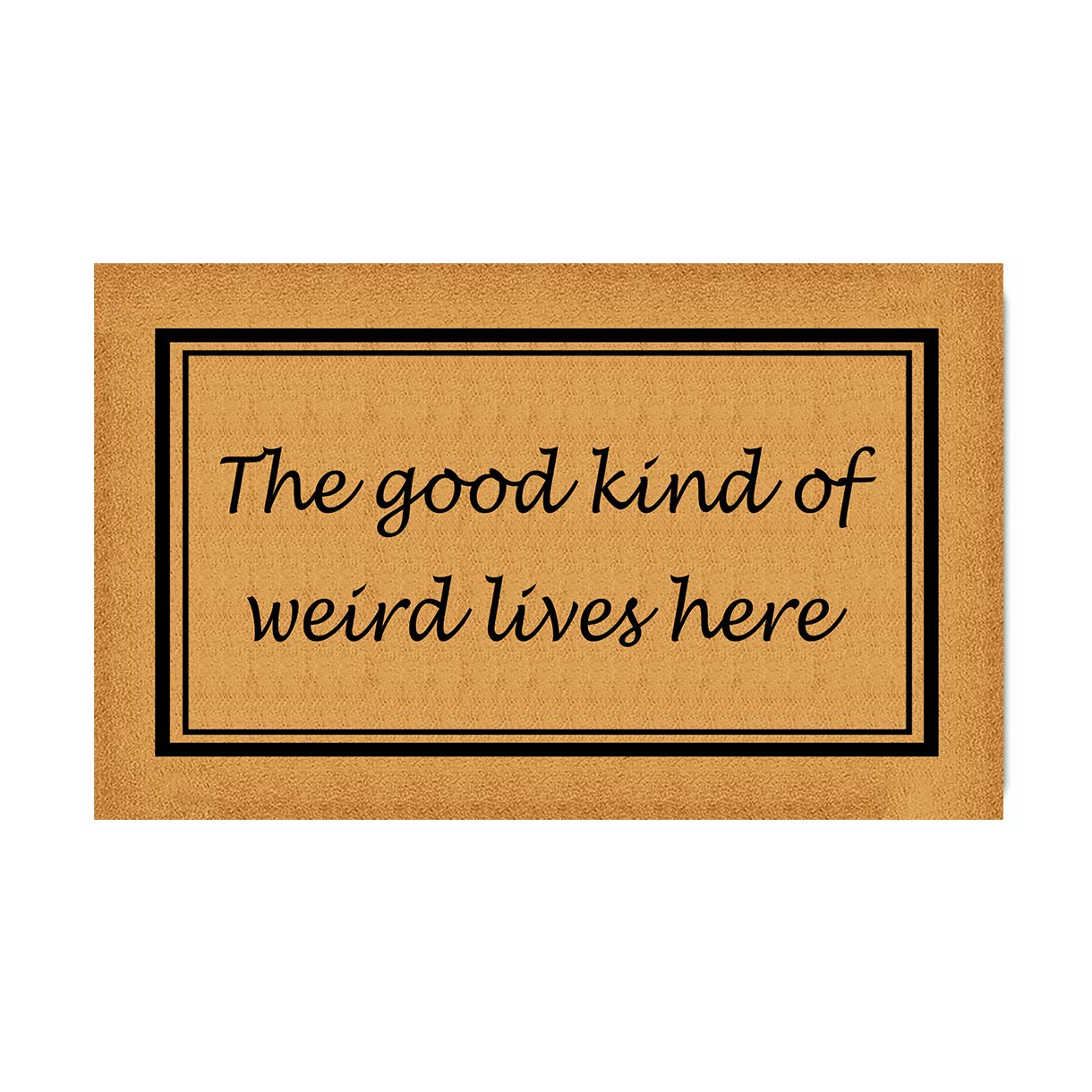 Non-Slip Welcome Mat 29.5x17.7 Inches - Funny Personalized Doormat for Home Decor, Kitchen & Entrance - 'The Good Kind of Weird Lives Here' - Perfect for Indoor Use at Front Door, Porch or Mudroom