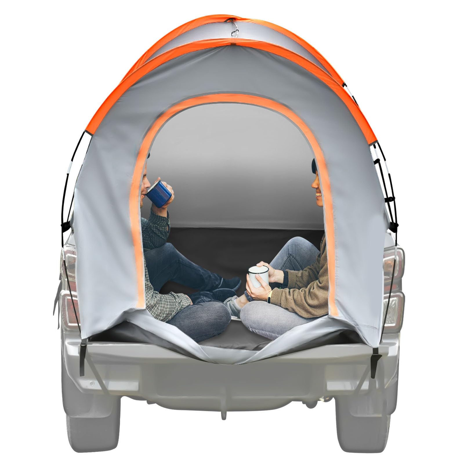 Portable Pickup Truck Tent for Camping - Quick & Easy Automatic Setup with Fan, Light, Cushion & Storage Bag | Waterproof Truck Bed Tent for Outdoor Adventures, Road Trips & Tailgating