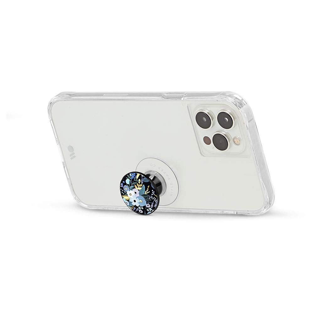 Rifle Paper Co Minis Phone Grip with Suction Cup - For iPhone 16/15/14/13/12 & Galaxy S24 - Garden Party Blue - Perfect for Hands-Free Viewing & Video Calls