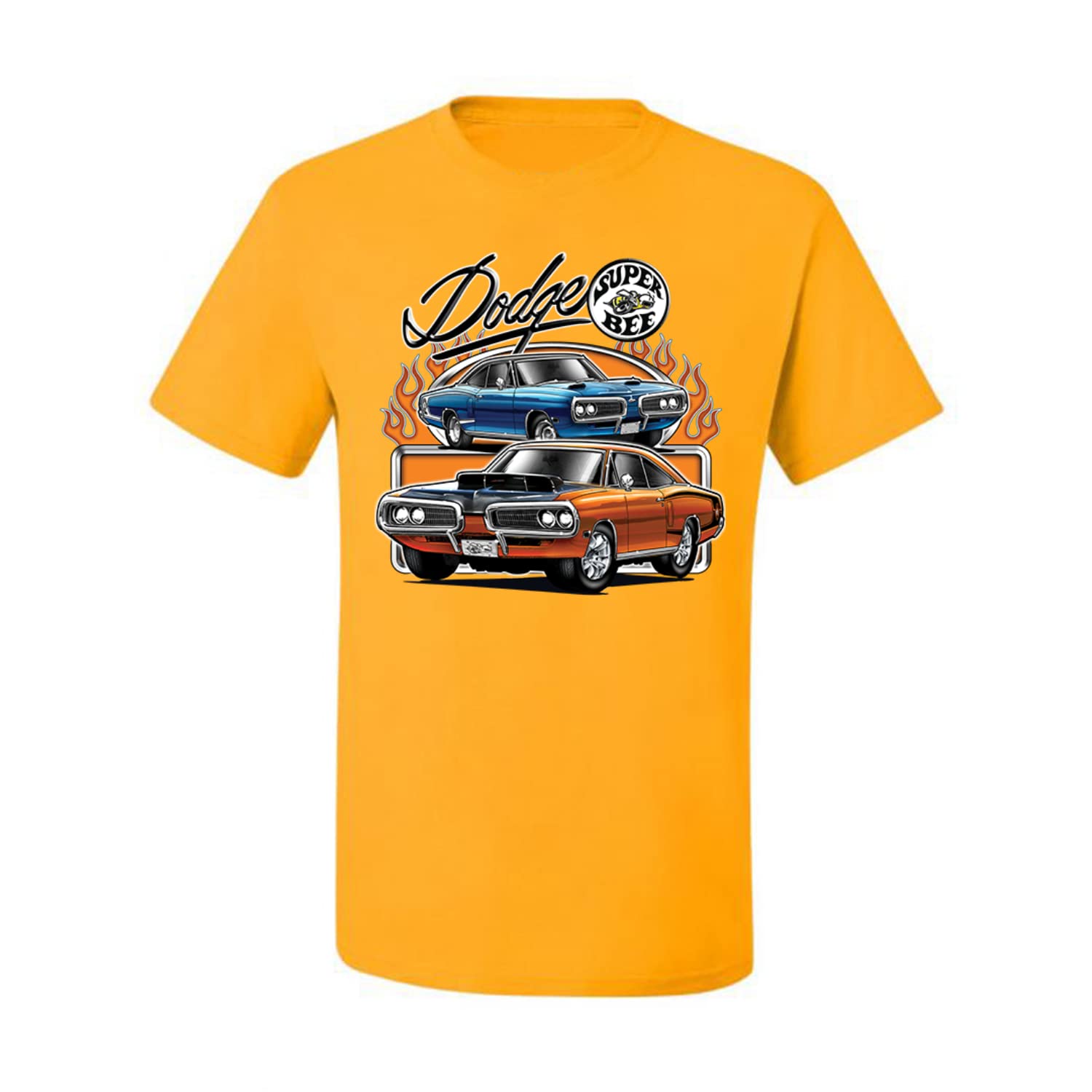 Flaming Dodge Super Bee Muscle Car Men's T-Shirt - Vintage American Muscle Car Tee for Car Enthusiasts - Perfect for Car Shows, Casual Wear & Gifts