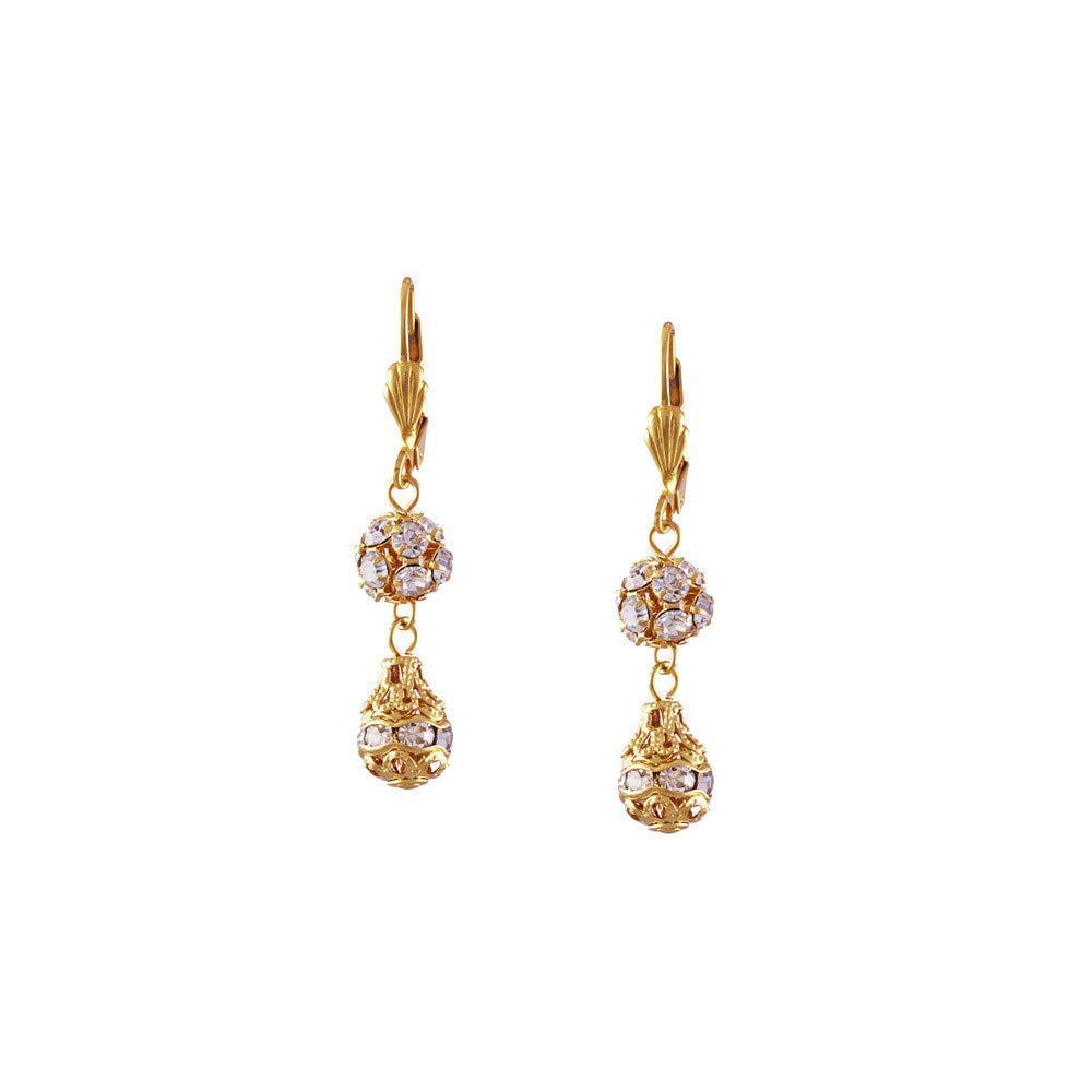 Handmade Valencia Earrings for Women | Gold Plated Austrian Crystal, Emerald & Sapphire Stud Earrings | Handcrafted in New York by Alzerina Jewelry | Perfect for Weddings, Parties & Special Occasions
