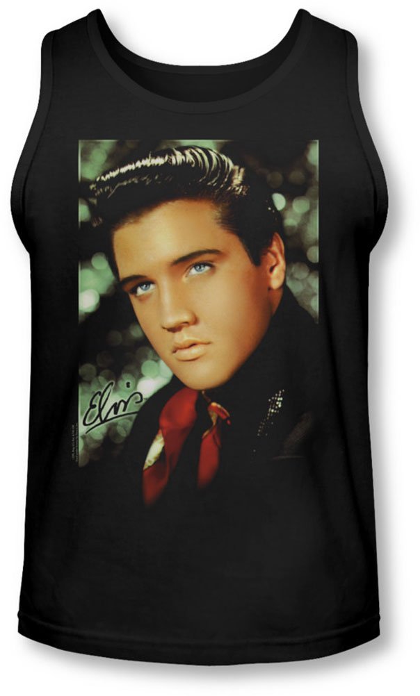 Elvis Presley Style Men's Red Scarf Tank Top - Vintage Rock & Roll Muscle Shirt for Concerts, Parties & Themed Events