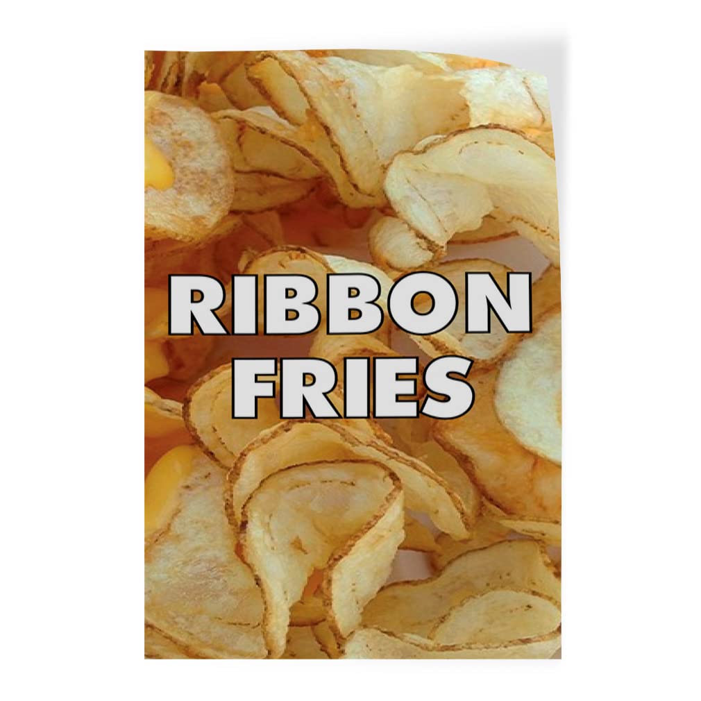 Vertical Vinyl Door Decals - Multiple Sizes (14x20 Inches) | Ribbon Fries Food & Drink Stickers for Restaurants, Cars, Luggage & Bumpers | Durable Industrial-Grade Vinyl | Perfect for Business Branding, Vehicle Decoration & Retail Displays
