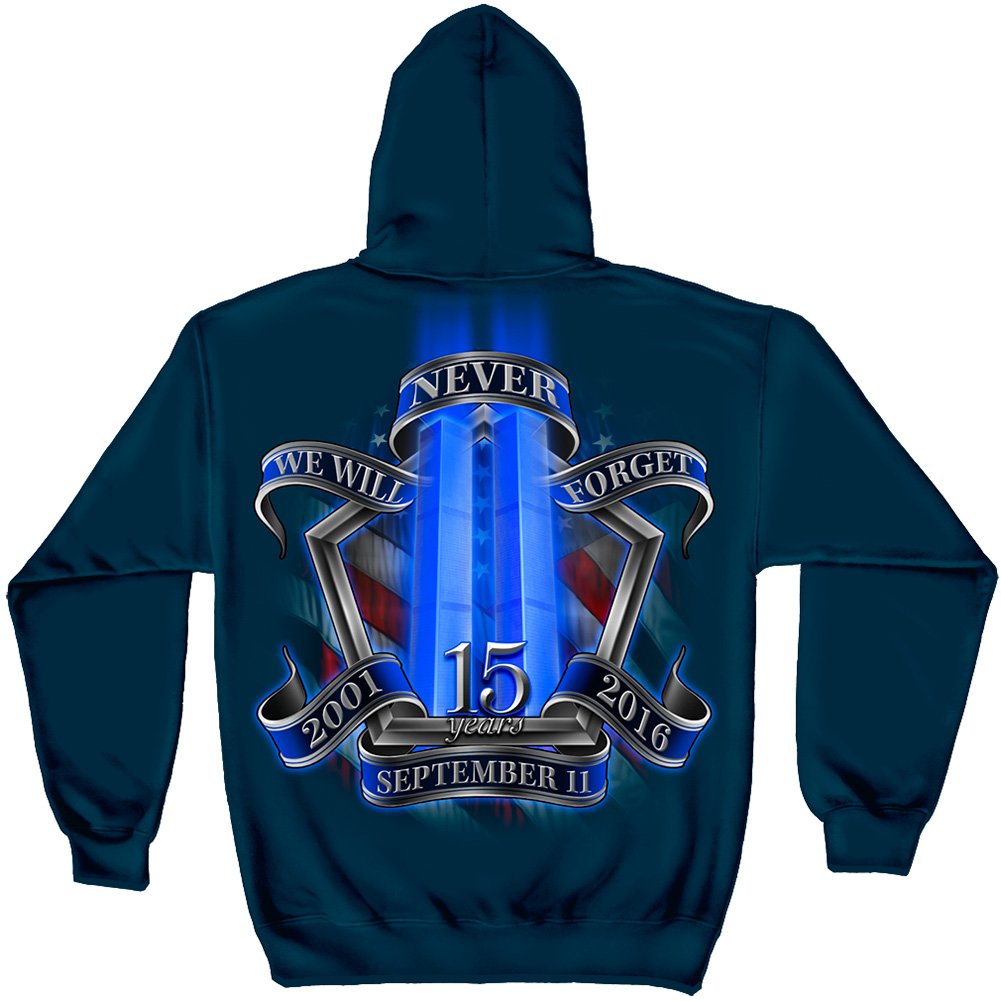 Erazor Bits 911 Tribute Anniversary Hooded Sweat Shirt FF2301SW - Commemorative Pullover for Patriotism & Remembrance | Perfect for Memorial Events, Veterans Day & American Pride Occasions