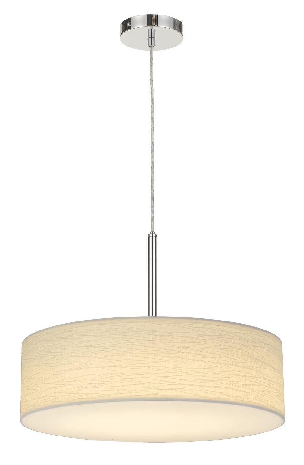 18W Dimmable LED Pendant Light with Diffuser & Hardback Fabric Shade - Modern Ceiling Lighting for Kitchen, Dining Room, Bedroom