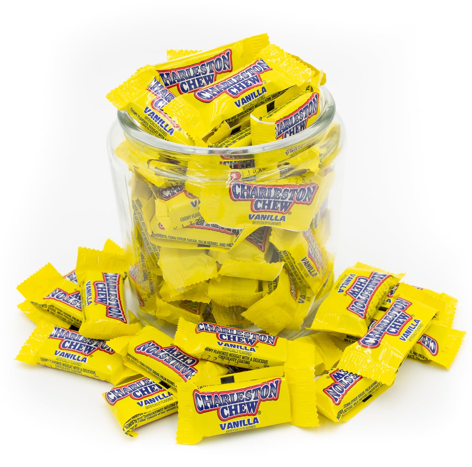 Charleston Chew Vanilla Candy Bars - 2 lb Bulk Taffy Bag (108 Individually Wrapped Pieces) | Gluten Free, Peanut Free, Old Fashioned Candy | Perfect for Parties, Movie Nights & Gift Baskets