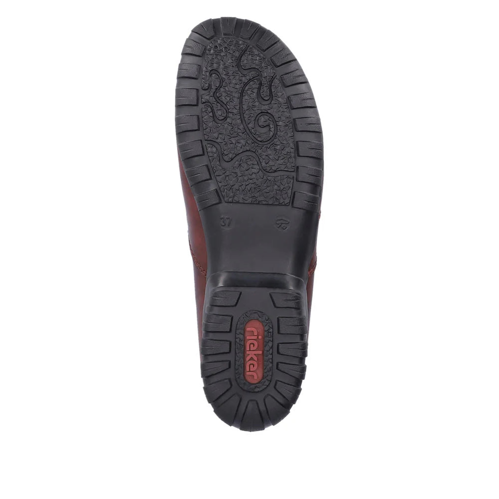 Rieker L4655 Women's Comfortable Loafers in Wine Red - Perfect for Office, Casual Wear & Travel