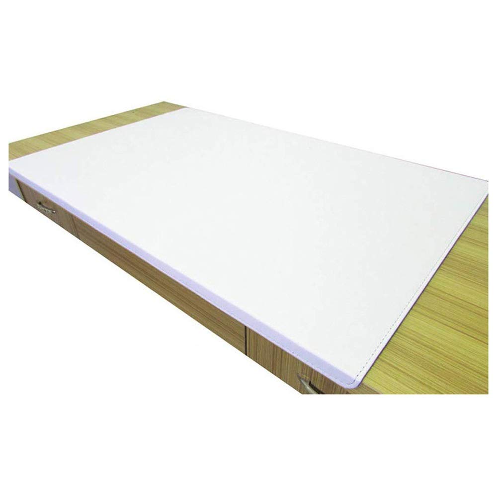 Premium PU Leather Oversized Desk Pad - Non-Slip Writing Surface, Computer Mouse Pad & Sewing Workstation Protector (White) | Perfect for Home Office, Gaming Setup & Crafting Tables