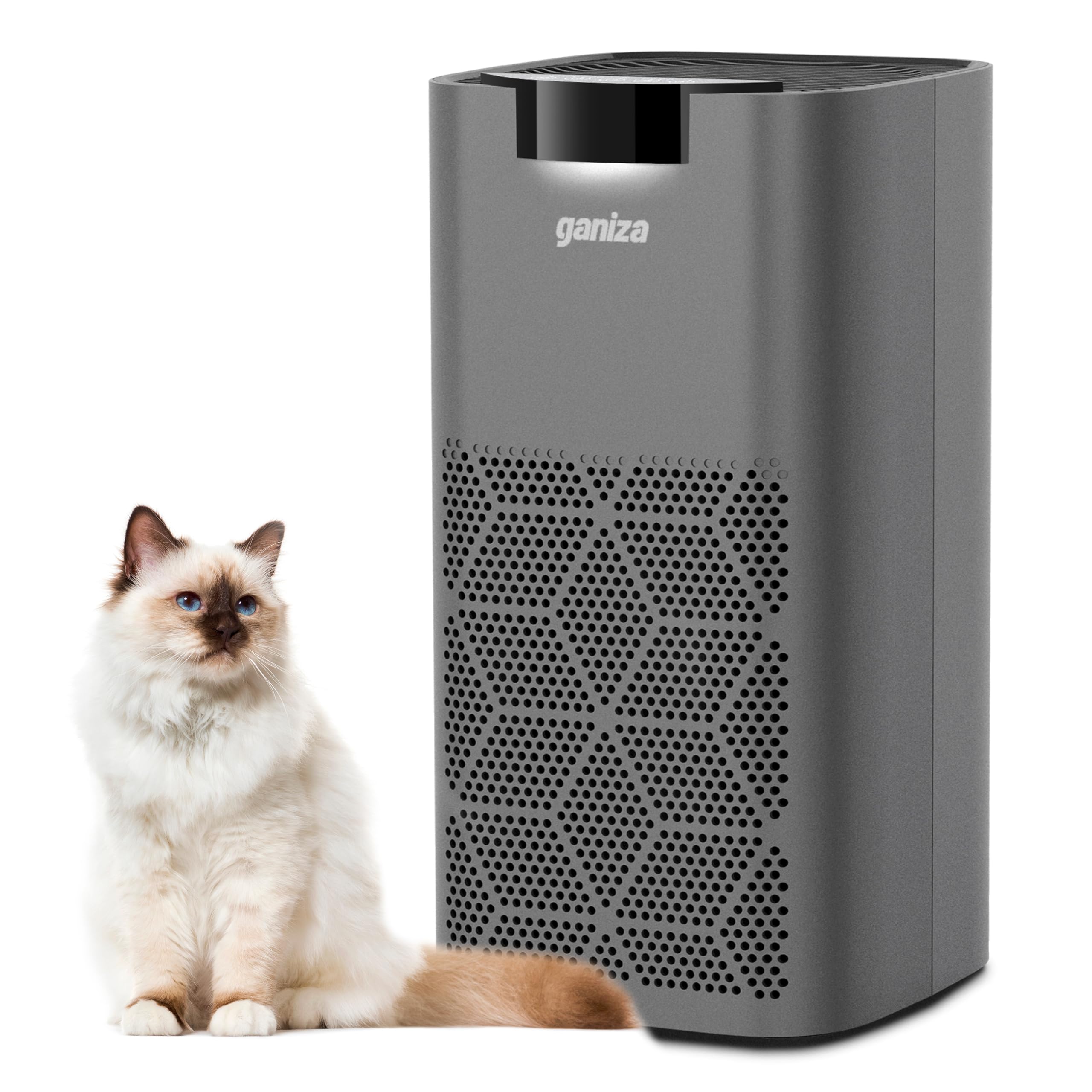 Ganiza H13 True HEPA Air Purifier for Large Rooms up to 1570ft² - Ultra Quiet 23dB Bedroom Air Cleaner with Pet Hair Filter - Perfect for Home, Office and Nursery Use