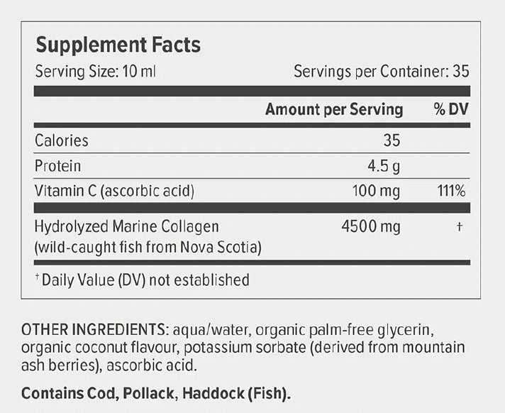 Premium Marine Collagen Powder with Coconut Flavor - Supports Skin, Hair & Joint Health - Perfect for Smoothies, Coffee & Baking Recipes