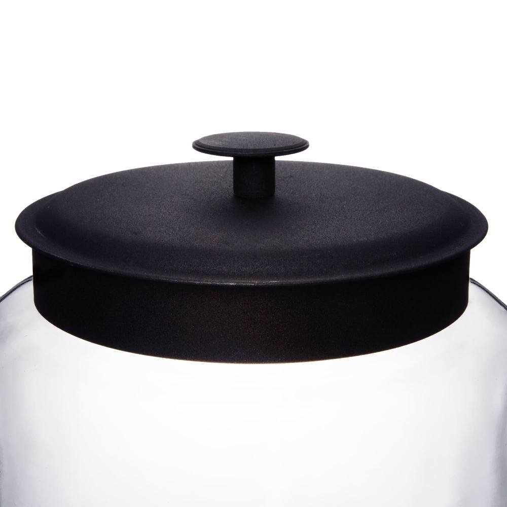 Anchor Hocking 96oz (3 Quart) Mini Montana Glass Jar with Black Metal Lid - 4-Piece Set, Dishwasher Safe - Perfect for Pantry Storage, Meal Prep & Home Canning
