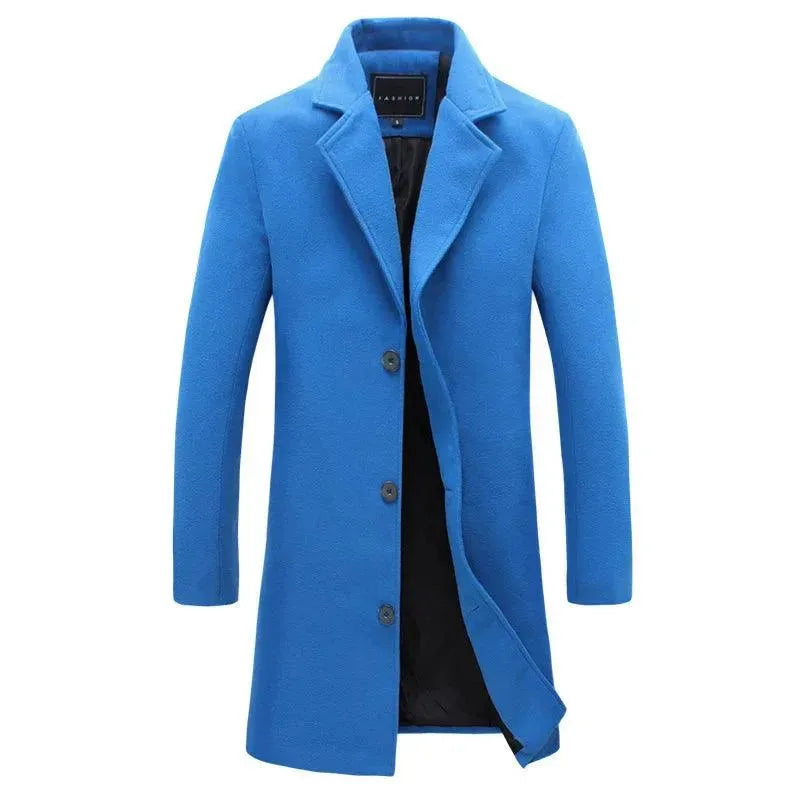 Premium Men's Wool Overcoat - Winter Warm Long Coat for Business & Casual Wear - Perfect for Office, Dating & Outdoor Activities