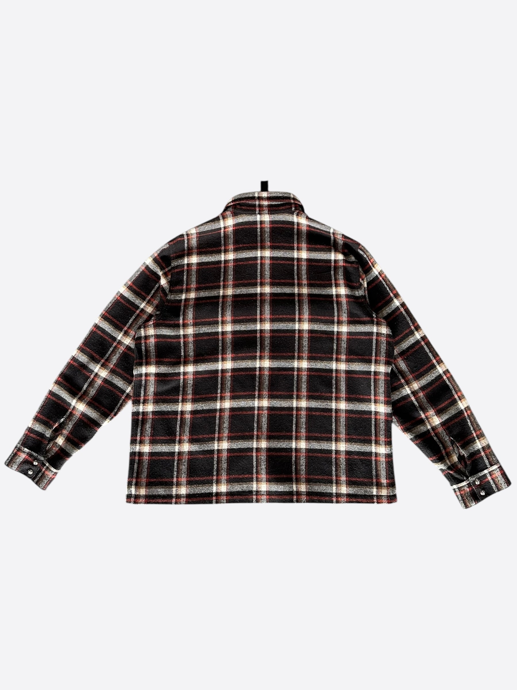 Chrome Hearts Black Plaid Flannel Jacket for Men - Stylish Overshirt with Premium Cotton - Perfect for Casual Wear, Street Fashion & Layering Outfits