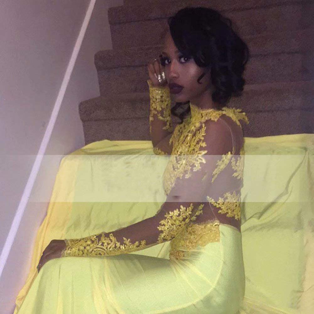 Elegant Mermaid Prom Dresses for Women - Long Sleeve Lace Applique Formal Evening Gowns | Perfect for Homecoming, Ball, Wedding & Special Occasions