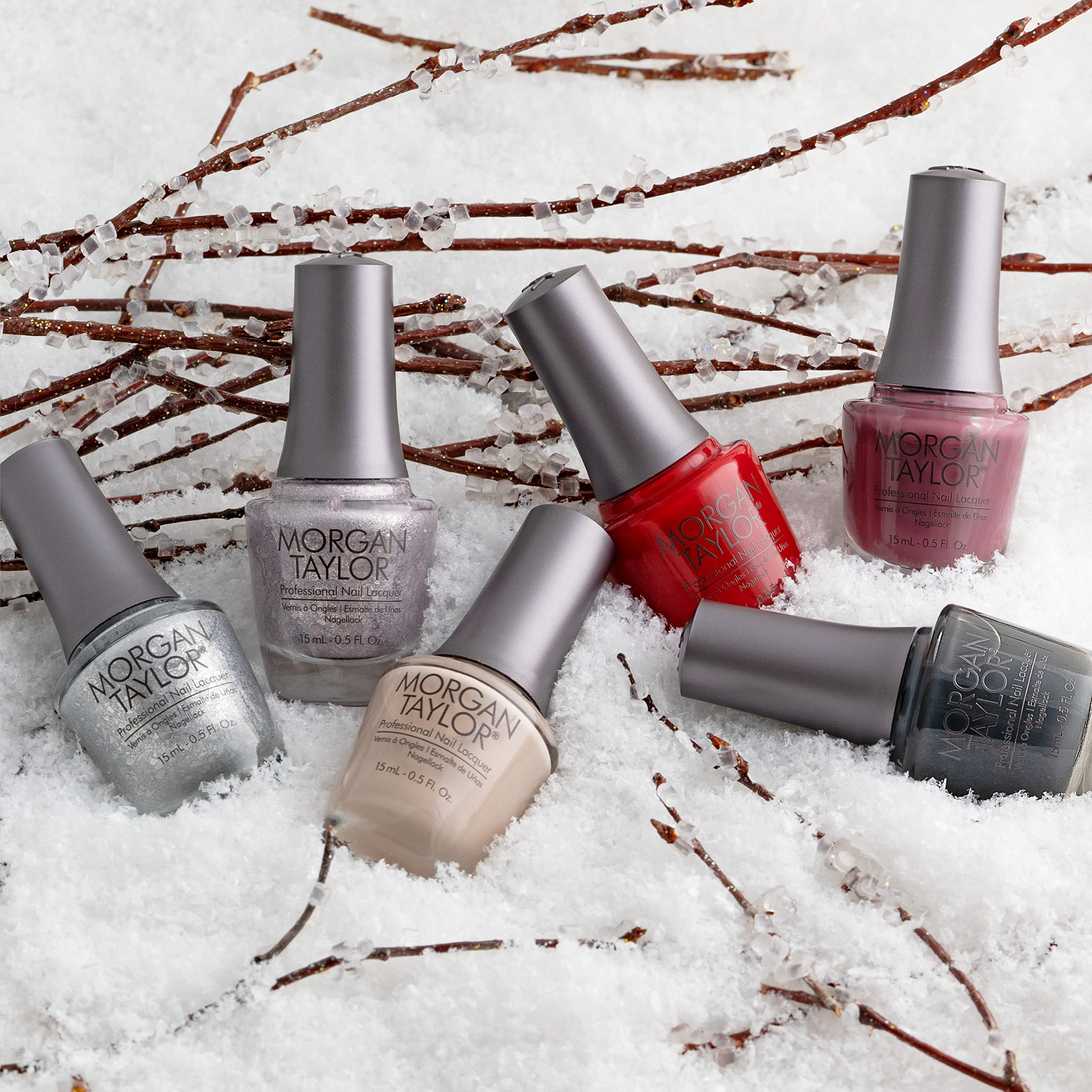 Morgan Taylor Holiday Shake Up The Magic! Collection - Long Lasting Winter Nail Polish (0.5 oz) for Christmas Parties & Festive Nail Art Designs