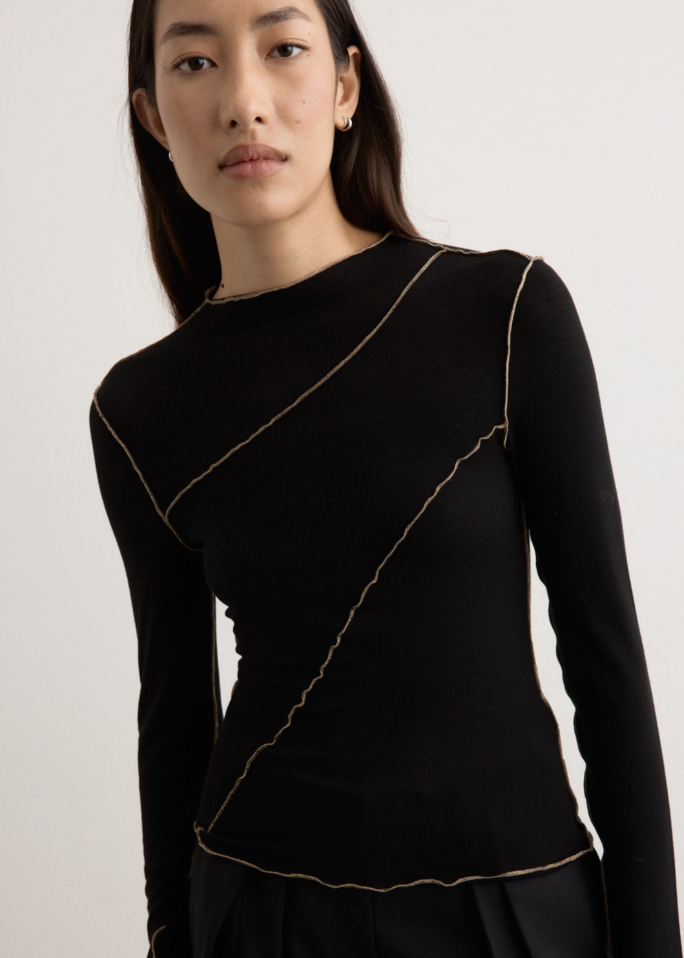 Azaelia Long Sleeve Panelled Top for Women | Fashionable Layered Blouse | Perfect for Office, Date Night & Casual Outfits