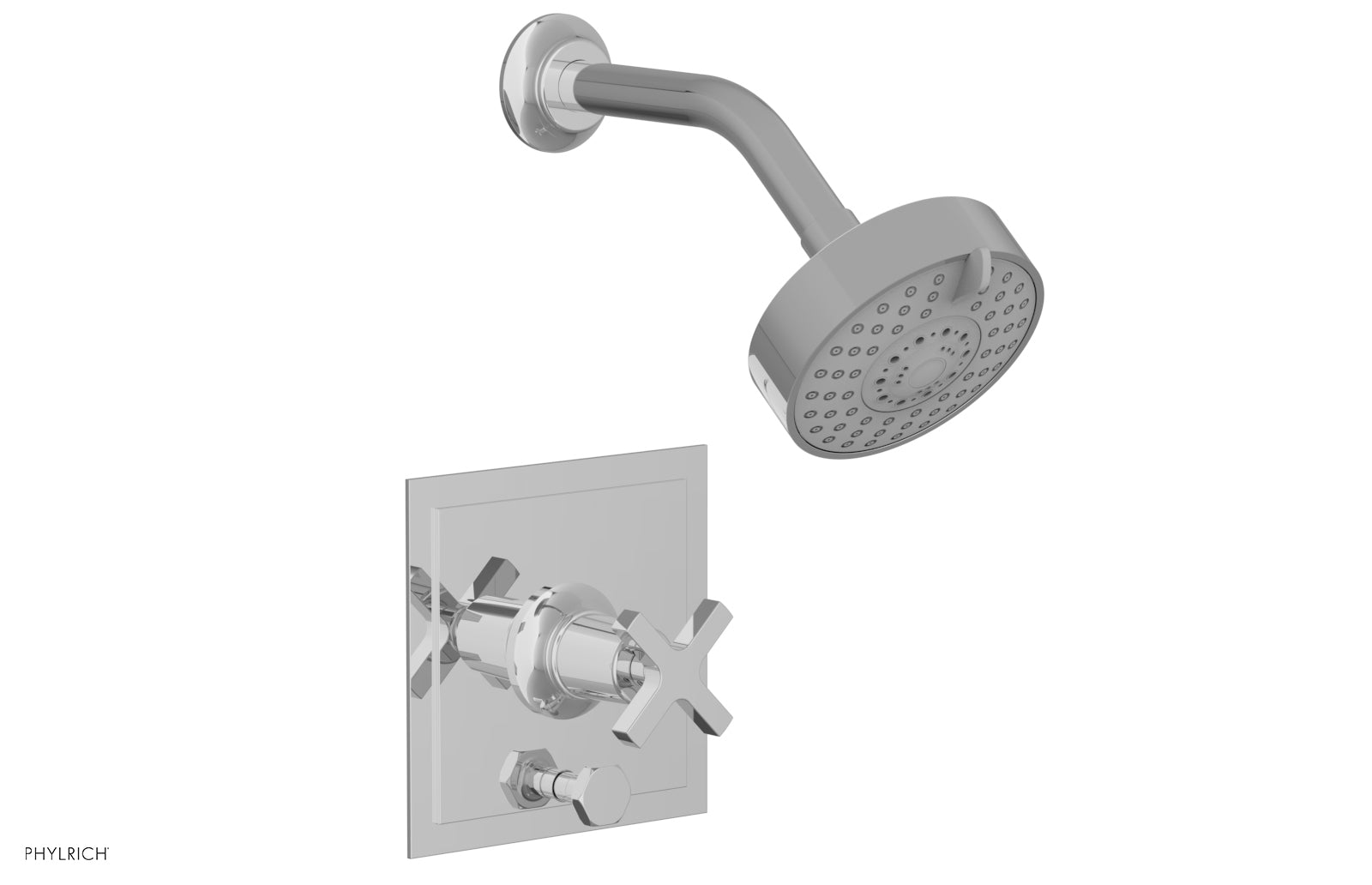 HEX MODERN Pressure Balance Shower and Diverter Set - Cross Handle Design (No Spout Included) - Perfect for Bathroom Renovation and Modern Home Upgrade