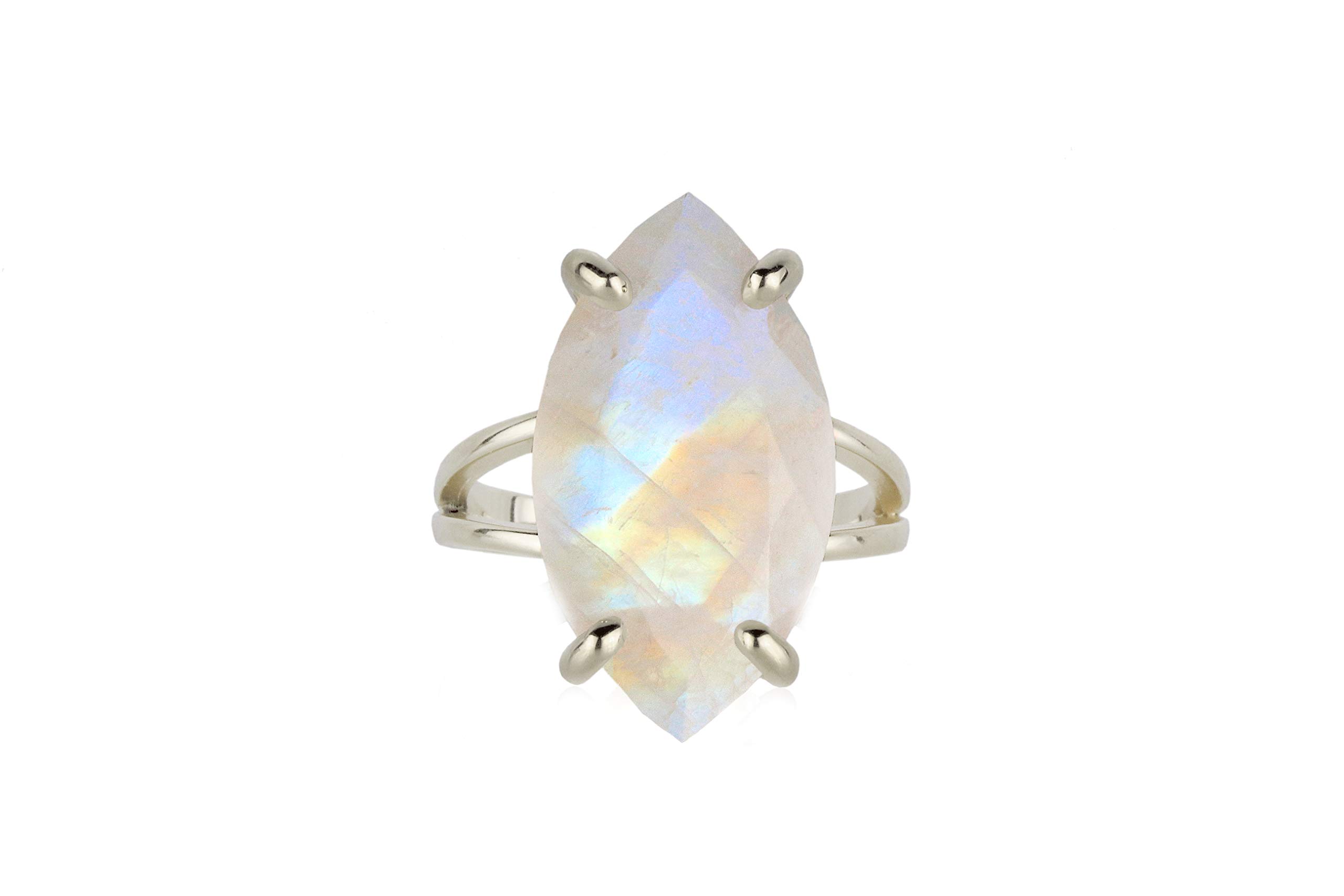 Moonstone Silver Ring for Women - Handmade Bohemian Jewelry | Birthstone & Statement Ring for Everyday Wear