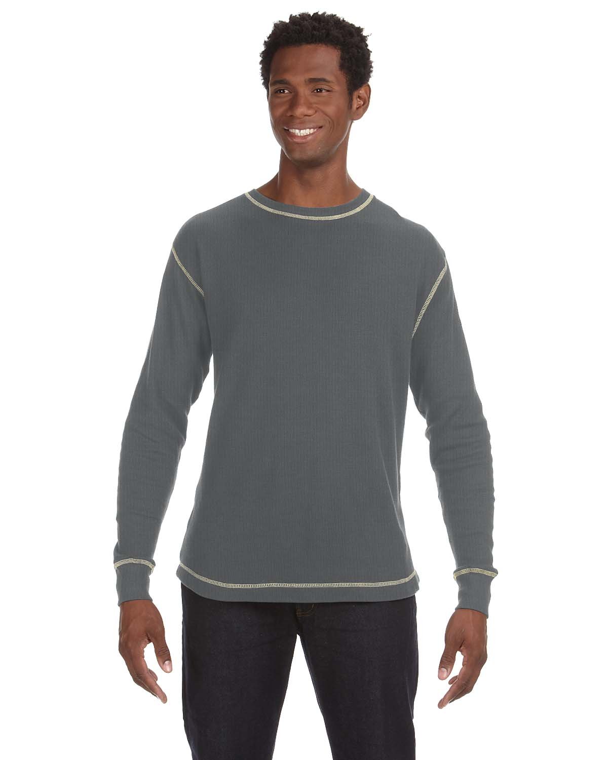 Vintage Long-Sleeve Thermal T-Shirt for Men - Soft Cotton Blend, Warm Winter Layering, Casual & Outdoor Activities | J America