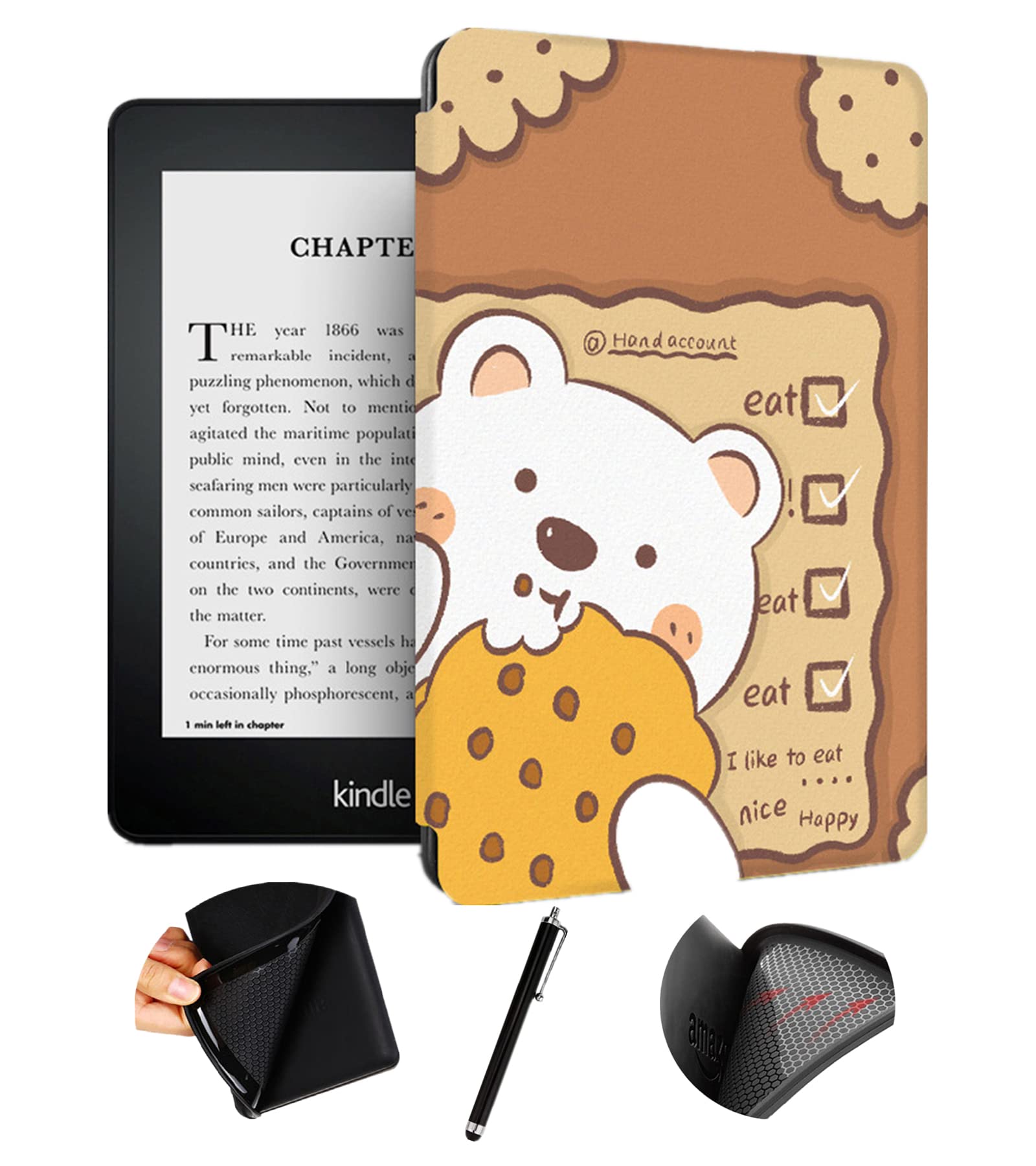 Enoxboo Protective Case for Kindle 11th Generation (Model C2V2L3) - Auto Wake/Sleep Cover, Shockproof & Waterproof TPU Shell - Perfect for Reading, Travel, and Daily Use