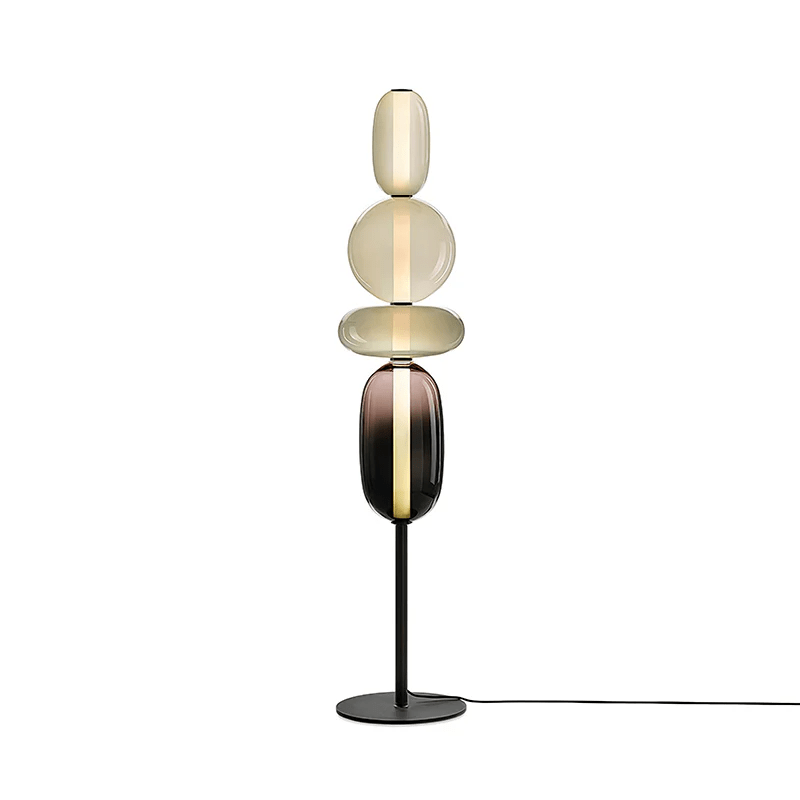 Crystal Glass Floor Lamp - Modern LED Standing Light for Living Room, Bedroom & Office Decor - Elegant Ambient Lighting for Home & Workspace