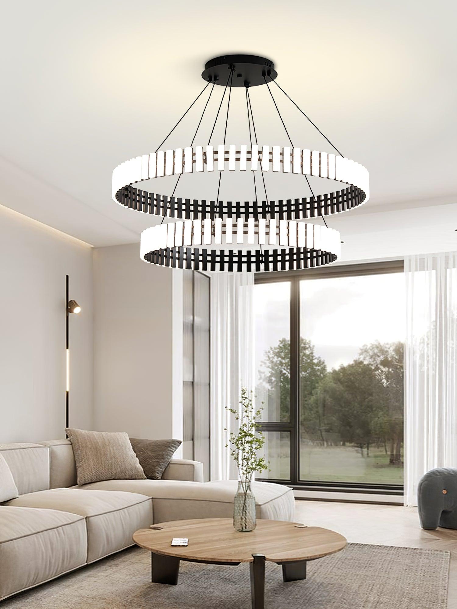 Modern LED Hanging Chandelier Light Fixture - Dimmable Crystal Ceiling Pendant Lamp for Dining Room, Bedroom, Living Room Decor - Perfect for Home, Restaurant, Hotel Lighting