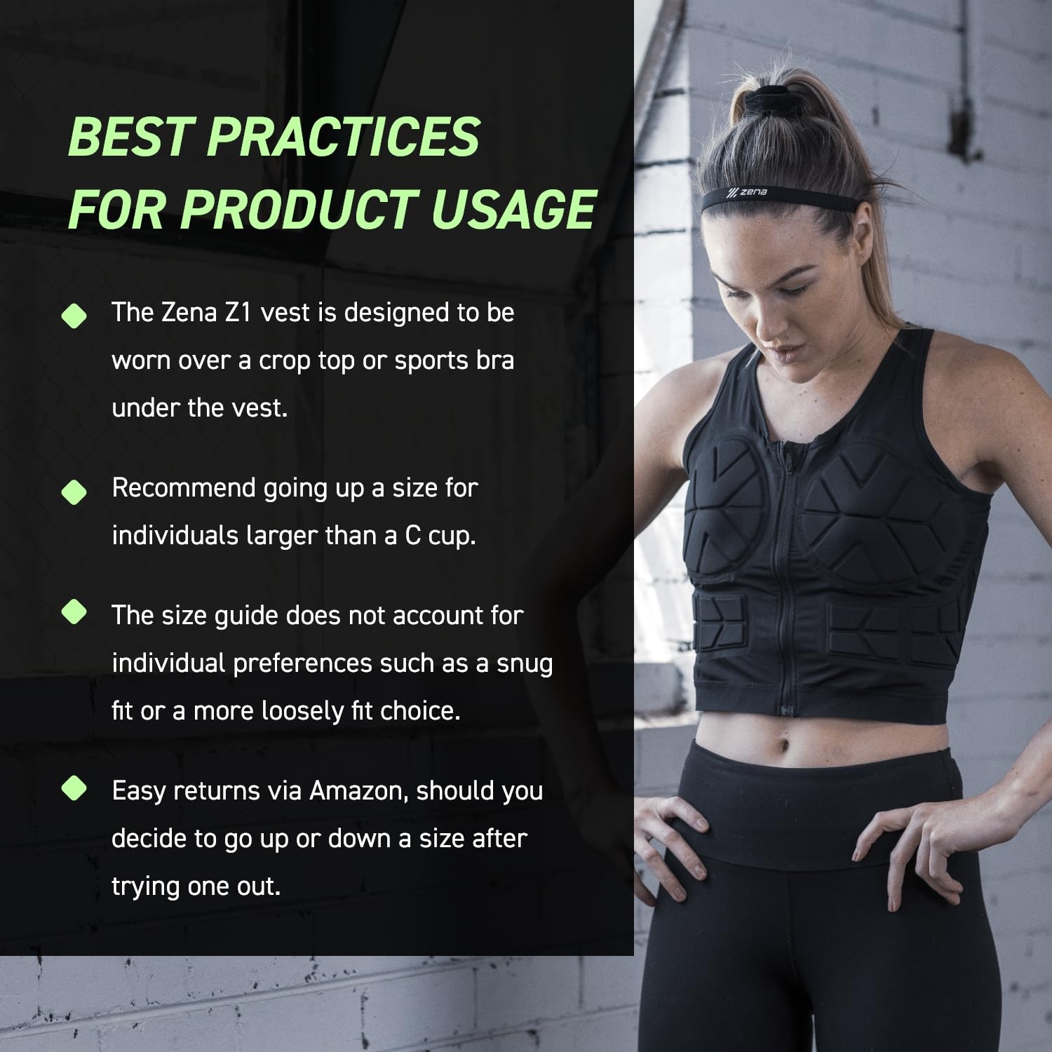 Z1 Women's Impact Vest - Front Zip Padded Compression Sports Vest for Karate, Football & MMA - Chest & Rib Protection Gear for Training & Competition