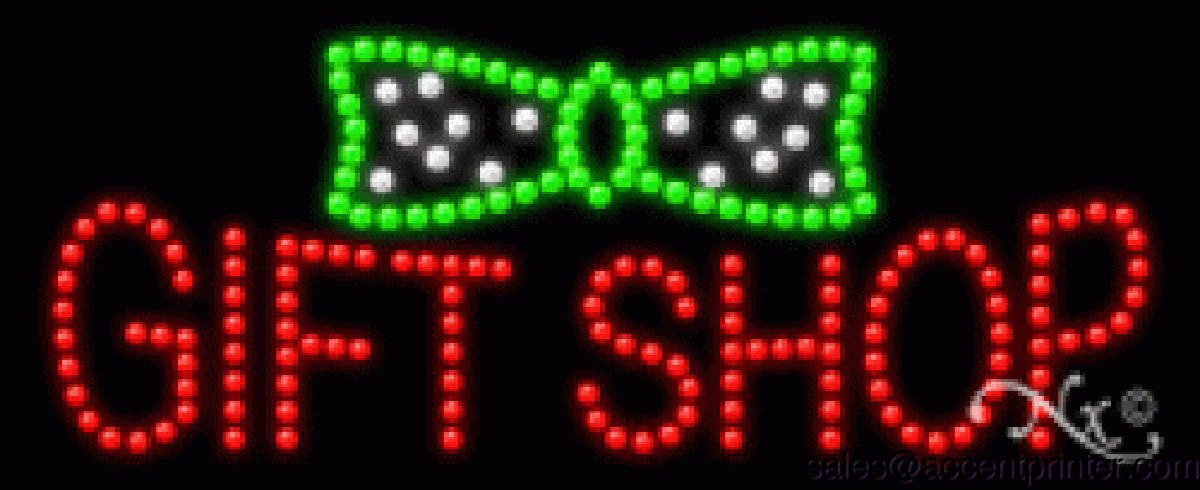 Flashing LED Sign for Gift Shops - Animated, High Impact & Energy Efficient - Perfect for Storefronts, Window Displays & Retail Decor