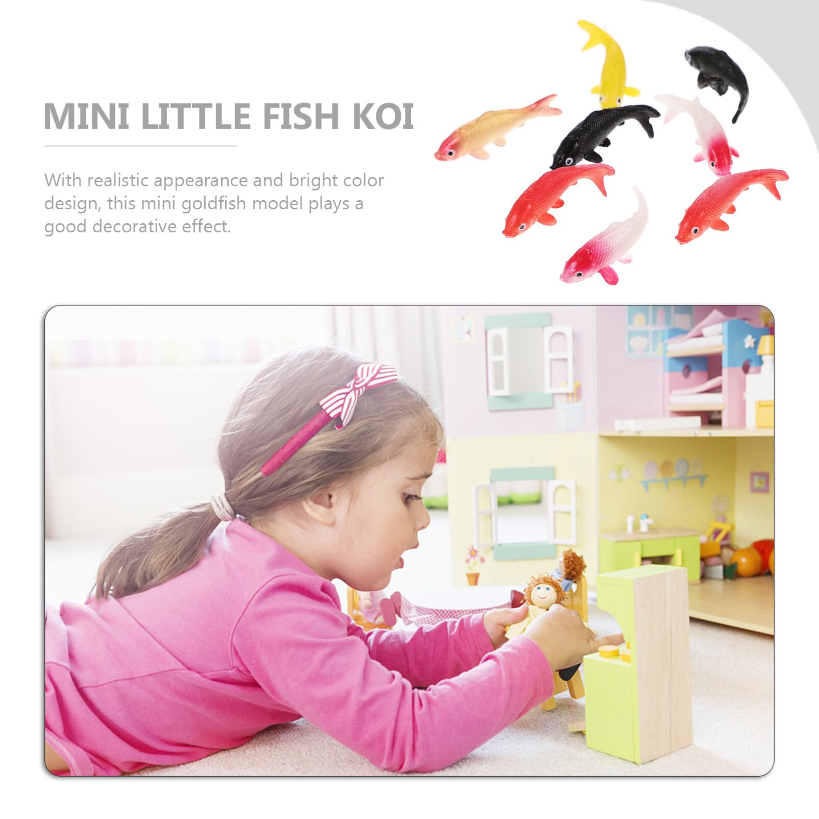 16 Pcs Miniature Dollhouse Toys - Plastic Mini Carp Fish Figurines, Goldfish Models for Dollhouse Decor | Perfect for Dollhouse Scenes, Fish Tank Displays & Kids Pretend Play