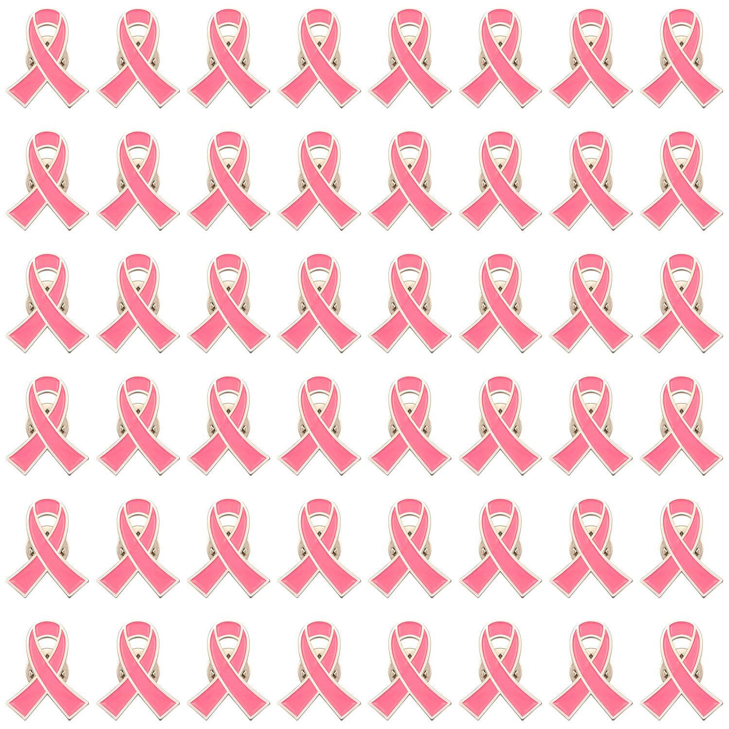 48 Pcs Pink Ribbon Lapel Pins - Official Breast Cancer Awareness Pins for Charity Events, Fundraisers & Support Groups - Show Your Support for Cancer Survivors & Awareness Campaigns