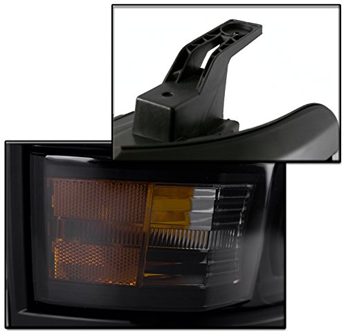 2014-2015 Chevy Silverado 1500 DRL LED Projector Headlights - Black/Smoke Housing - Upgrade Your Truck Lighting for Night Driving & Off-Road Adventures