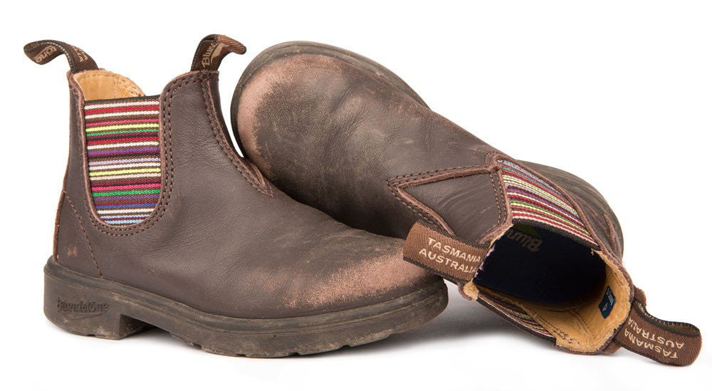 Blundstone Brown Striped Kids' Boots - Waterproof & Comfortable Winter Boots for Boys & Girls - Perfect for School, Outdoor Play & Snowy Days