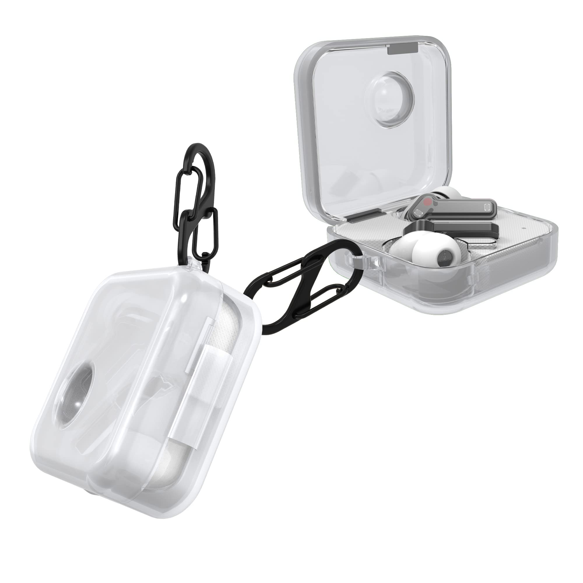 kwmobile Silicone Case Compatible with Nothing Ear (1) - Transparent Protective Cover for Earbuds - Perfect for Travel, Workouts & Daily Use
