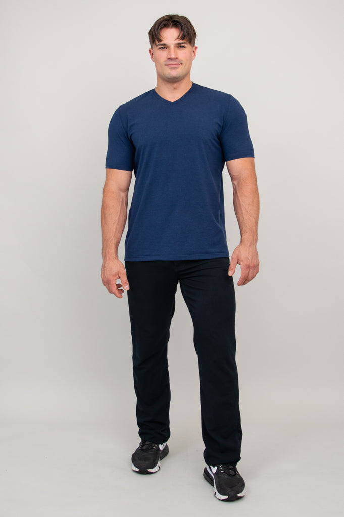 Adam Short Sleeve Shirt for Men - Soft Bamboo Fabric in Indigo Blue - Perfect for Casual Wear, Office & Summer Outfits