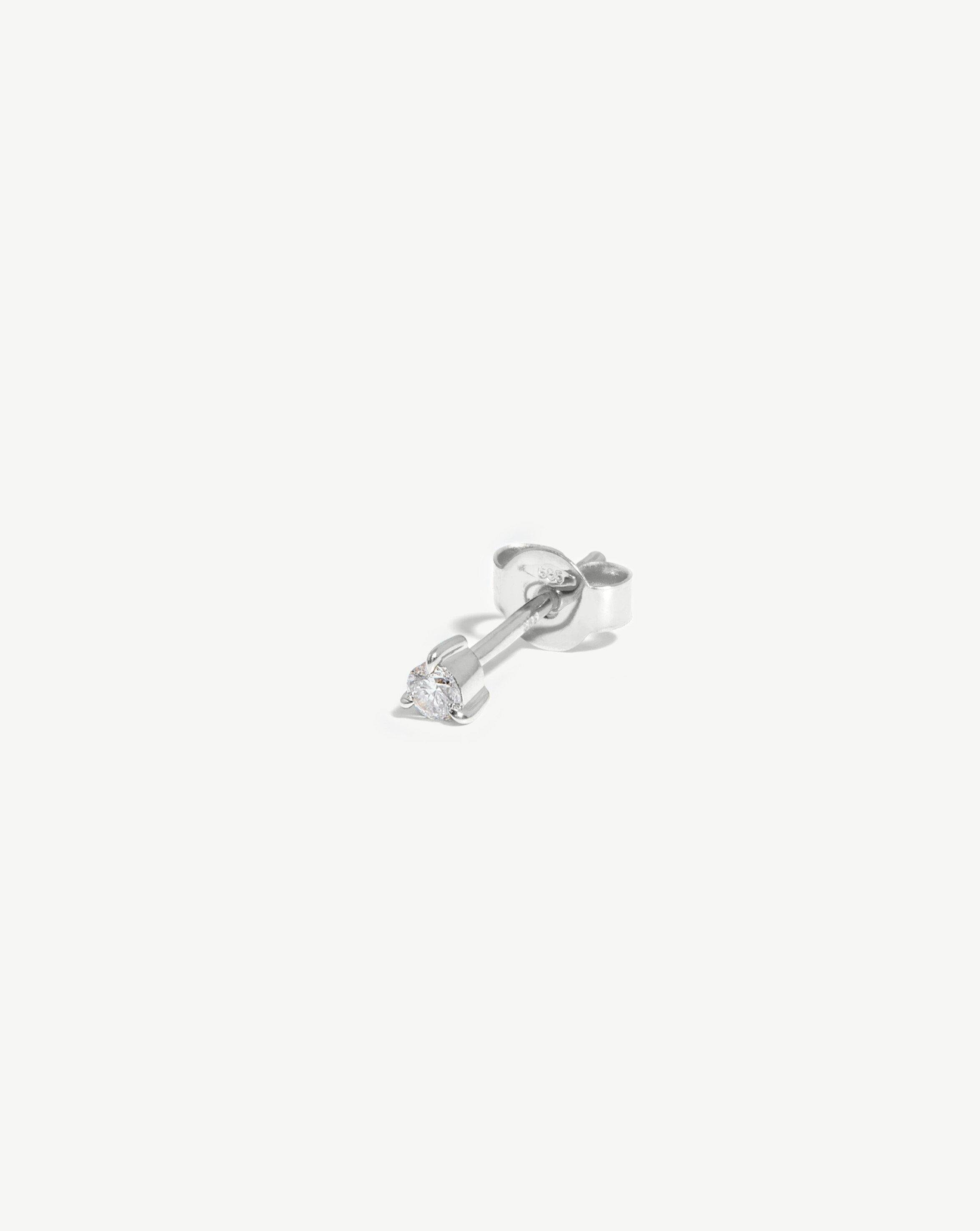 Exquisite 14k White Gold Solitaire Diamond Stud Earrings for Women | 0.25ct Round Cut Diamond Earrings | Perfect for Everyday Wear, Weddings & Special Occasions