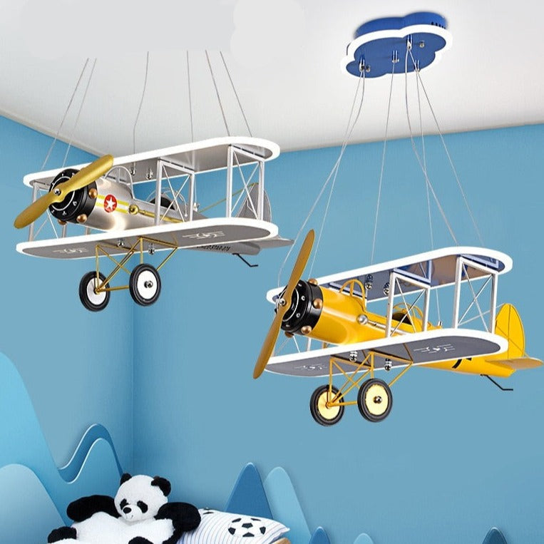 **Kids Airplane LED Pendant Light - Modern Nursery Ceiling Lighting for Baby Room & Boys Bedroom Decor**