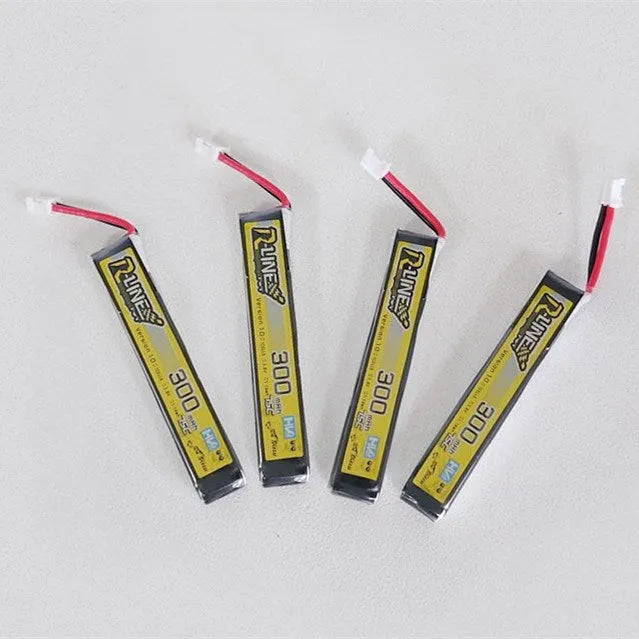 Tattu 300mAh 3.8V High Voltage 75C 1S1P Lipo Battery Pack with PH2.0 Plug (4-Pack) - Perfect for FPV Drones, RC Cars, and DIY Electronics Projects