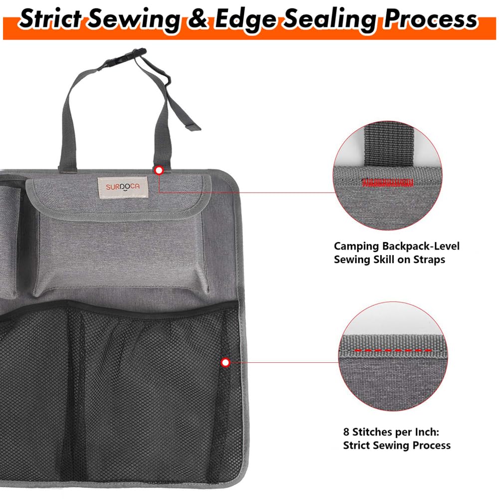 SURDOCA 3rd Gen Car Trunk Organizer - 7 Times Upgraded Super Capacity SUV Storage with Elastic Net & Lids | Space Saving Expert for Travel, Camping & Daily Commute