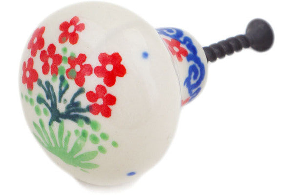1.5 Inch Vintage Floral Drawer Knob - Bold Red Flowers Design for Cabinets, Dressers & Furniture Hardware - Perfect for Home Decor & DIY Projects