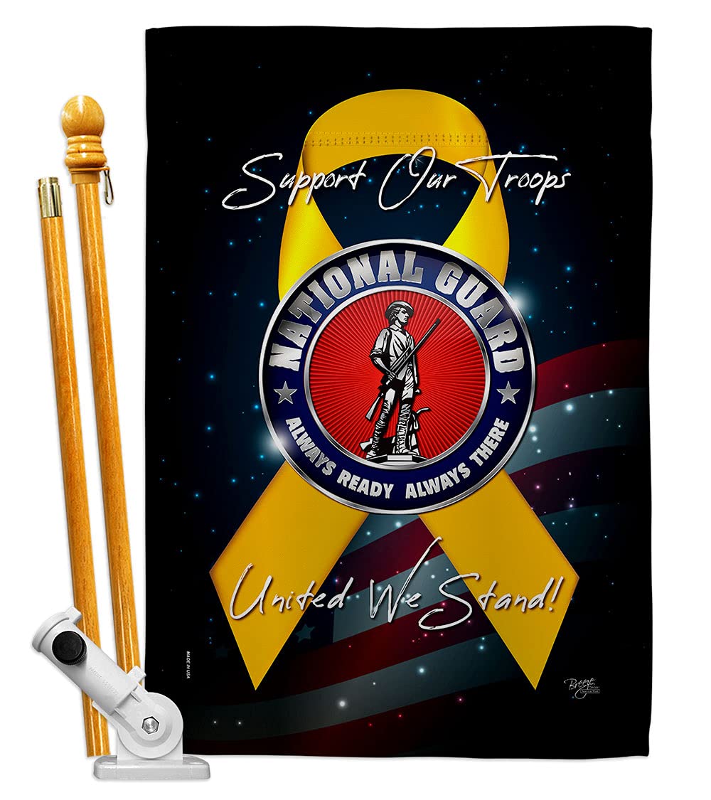 Double-Sided USA Made Armed Forces ANG House Flag Set - National Guard Military Veteran Garden Yard Decoration Banner | Perfect for Patriotic Home Display, Memorial Day & Veterans Day Gifts